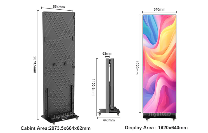 Mobile LED Poster on Wheels