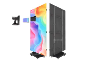 Póster LED móvil sobre ruedas